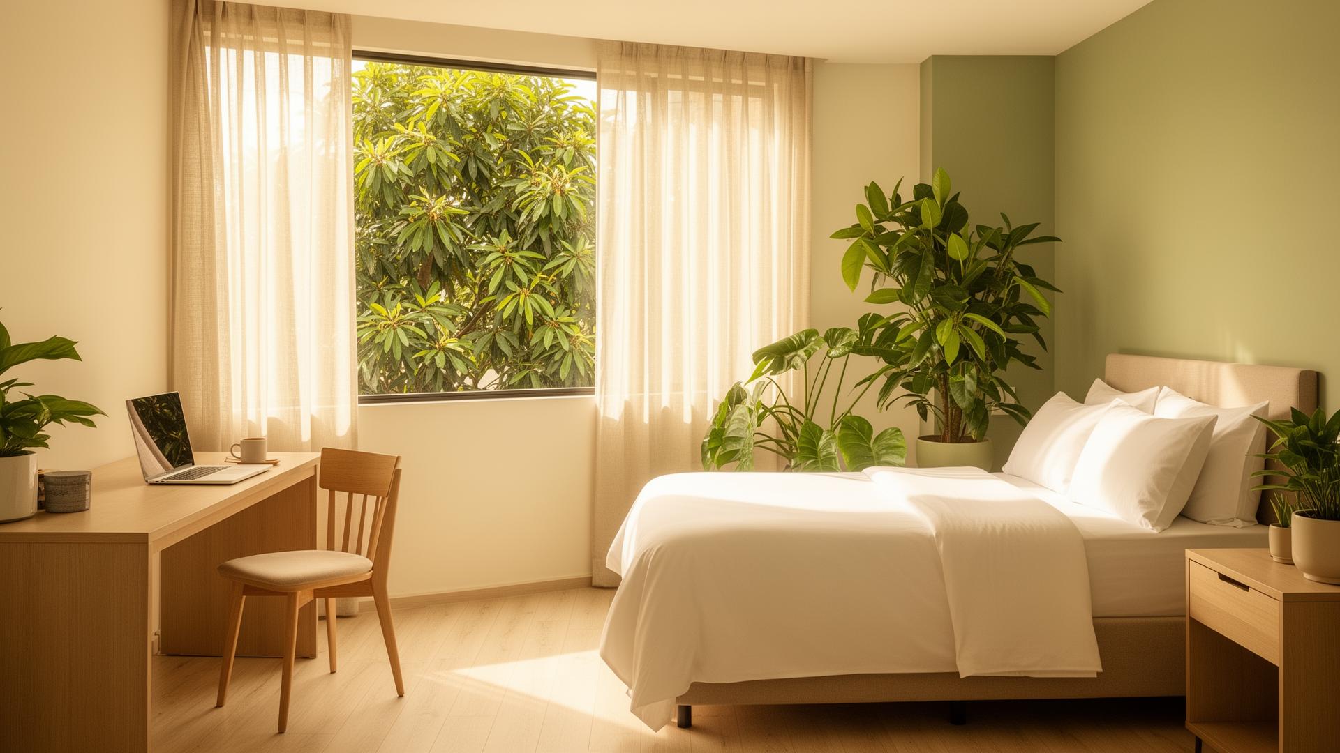 Sunlit suite at Almendros Living, Laureles, Medellín
